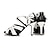 ieftine Pantofi Dans Latin-Pentru femei Interior Sandale Călcâi Adidași Despicare Toc Stilat Încuietoare cu comutare Negru