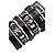 cheap Bracelets &amp; Bangles-6pcs Men&#039;s Leather Bracelet Layered woven Skull Star Punk Hip-Hop Leather Bracelet Jewelry Black For Stage Club