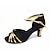 olcso Latin cipők-Női Latin cipő Báli Salsa Cipő Vonal tánc Teljesítmény Otthoni ChaCha Csillogó cipő Szandál Gyakorlat Csillogás Kúpsarok Fém csat Gyermek Fekete Ezüst Arany
