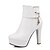 cheap Women&#039;s Boots-Women&#039;s Boots Winter Chunky Heel Round Toe Fashion Boots Bootie Dress Zipper Leatherette Booties / Ankle Boots White / Black / Pink