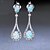 cheap Earrings-Women&#039;s Drop Earrings - Stainless Steel Flower Luxury, Fashion Blue For Party Gift
