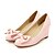 cheap Women&#039;s Heels-Women&#039;s Heels Wedding Party &amp; Evening Bowknot Rivet Wedge Heel Pointed Toe Comfort Novelty PU Black White Pink