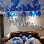 olcso Partidekoráció-100 latex lufi és &quot;boldog születésnapot&quot; ábécé pár kék delfinek alumínium film léggömbök és 100 lufi ragasztó pont pont születésnapi ballon dekorációhoz