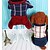 cheap Dog Clothes-Dog Jumpsuit Dog Clothes Plaid / Check Gray Red Cotton Costume For Spring &amp;  Fall Winter Casual / Daily