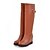 baratos Botas de mulher-Mulheres Couro Ecológico Outono / Inverno Conforto / Inovador / Botas da Moda Botas Salto Plataforma Dedo Apontado Botas Cano Médio Tachas / Presilha Preto / Marron / Vermelho