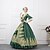 cheap Historical &amp; Vintage Costumes-Dress Cosplay Costume Masquerade Ball Gown Women&#039;s Victorian Medieval Renaissance Vacation Dress Party Prom Christmas Halloween Carnival Festival / Holiday Satin Green Women&#039;s Easy Carnival Costumes