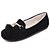 preiswerte Damenhausschuhe und -halbschuhe-Damen Loafers &amp; Slip-Ons Herbst / Winter Flacher Absatz Runde Zehe Komfort Flaum Futter Büro &amp; Karriere Feder Mikrofaser Mandelfarben / Schwarz / Purpur