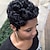 cheap Human Hair Capless Wigs-Human Hair Blend Wig Short Curly Afro Short Hairstyles 2020 Berry Curly Afro Black African American Wig For Black Women Machine Made Women&#039;s Natural Black #1B