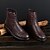 tanie Kozaki męskie-Męskie Botki Komfortowe buty Modne buty Biznes Codzienny Na zewnątrz Skóra Kozaki Ciemnobrązowy Czarny Jesień Zima / Sznurowane