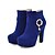 cheap Women&#039;s Boots-Women&#039;s Boots Fall / Winter Stiletto Heel Pointed Toe Comfort Novelty Fashion Boots Wedding Party &amp; Evening Rivet / Zipper Suede Booties / Ankle Boots Black / Red / Blue