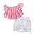 olcso Szettek-Kisgyermek Lány Ruházat szett Rövid ujjú Arcpír rózsaszín Egyszínű Pamut Elegáns ruházat Szokványos / Nyár