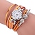 זול שעוני קוורץ-שעון יד קווארץ ל נשים אנלוגי קווארץ אופנה מסוגנן פאר יום יומי בלינג ריינסטון צמיד סגסוגת דמוי עור