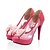 billige Højhælede sko til kvinder-Dame Hæle Bryllup Fest / aften Sommer Rosette Stilethæle Kigge Tå Komfort Originale Net PU Sort Lys pink Beige