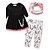 cheap Sets-Toddler Girls&#039; Floral / Dresswear Animal Print Long Sleeve Long Long Cotton Clothing Set Black