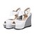 cheap Women&#039;s Sandals-Women&#039;s Sandals Wedge Heels Office &amp; Career Dress Summer Buckle Wedge Heel Peep Toe Comfort Novelty PU Black White Pink