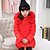 cheap Outerwear-Kids Girls&#039; Active Street chic Daily Going out Patchwork Patchwork Long Sleeve Long Down &amp; Cotton Padded Red