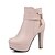 cheap Women&#039;s Boots-Women&#039;s Boots Winter Chunky Heel Round Toe Fashion Boots Bootie Dress Zipper Leatherette Booties / Ankle Boots White / Black / Pink