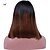 cheap Human Hair Wigs-Virgin Human Hair Glueless Lace Front Lace Front Wig Bob Straight bangs Rihanna style Brazilian Hair Straight Yaki Ombre Wig 130% Density with Baby Hair Ombre Hair Natural Hairline African American