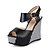 cheap Women&#039;s Sandals-Women&#039;s Sandals Wedge Heels Office &amp; Career Dress Summer Buckle Wedge Heel Peep Toe Comfort Novelty PU Black White Pink