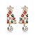 Недорогие Религиозные украшения-Women&#039;s Stud Earrings Ladies Fashion Rhinestone Earrings Jewelry Rainbow For Christmas New Year