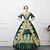 cheap Historical &amp; Vintage Costumes-Dress Cosplay Costume Masquerade Ball Gown Women&#039;s Victorian Medieval Renaissance Vacation Dress Party Prom Christmas Halloween Carnival Festival / Holiday Satin Green Women&#039;s Easy Carnival Costumes