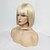 billige Syntetiske trendy parykker-Syntetiske parykker Rett Rett Bobfrisyre Med lugg Parykk Blond Kort Blond Syntetisk hår Dame Side del Med Bangs Blond