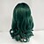 cheap Synthetic Trendy Wigs-Synthetic Wig Wavy Wavy Wig Medium Length Black / Dark Green Synthetic Hair Women&#039;s Ombre Hair Dark Roots Green