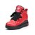 זול סניקרס לנשים-בגדי ריקוד נשים PU סתיו / חורף נעלי אתלטיקה הליכה שטוח בוהן עגולה שחור / אדום