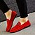 abordables Zapatillas sin cordones y mocasines de hombre-Hombre Cuero Sintético Primavera / Otoño Confort Zapatos de taco bajo y Slip-On Negro / Gris / Rojo