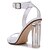 cheap Wedding Shoes-Women&#039;s Wedding Shoes Wedding Dress Party &amp; Evening Summer Lace-up Hollow-out Chunky Heel Round Toe Basic Pump Ankle Strap Transparent Shoes Satin Silver Black White