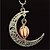cheap Necklaces-Women&#039;s Luminous Stone Pendant Necklace Engraved Moon Crescent Moon Ladies Fashion Luminous Luminous Stone Light Green Orange Light Blue Necklace Jewelry For Halloween Club