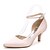 cheap Wedding Shoes-Women&#039;s Wedding Shoes Wedding Party &amp; Evening Buckle Gore Stiletto Heel Pointed Toe Basic Pump Ankle Strap Silk White Light Pink Royal Blue