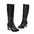 cheap Women&#039;s Boots-Women&#039;s Boots Block Heel Boots Dress Solid Colored Knee High Boots Winter Block Heel Round Toe Casual Minimalism Faux Leather Loafer Black White