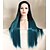 cheap Synthetic Lace Wigs-Synthetic Lace Front Wig Straight Straight Lace Front Wig Long Black / Smoke Blue Synthetic Hair Women&#039;s Blue Uniwigs