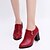 cheap Women&#039;s Boots-Women&#039;s Boots Winter Sparkling Glitter Zipper Block Heel Pointed Toe Comfort PU Black Burgundy