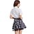 cheap Career &amp; Profession Costumes-Student / School Uniform Cosplay Costume Party Costume Women&#039;s School Uniforms Christmas Halloween Carnival Festival / Holiday Polyester Cotton White Women&#039;s Easy Carnival Costumes Plaid / Skirt