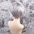 preiswerte Kappenlose Echthaarperücken-Echthaarmischung Perücke Kurz Kurze Frisuren 2020 Seitenteil Maschinell gefertigt Damen Silber