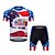 billiga Klädsatser för män-FUALRNY® Herr Kortärmad Cykeltröja med shorts Coolmax® Lycra Blå / Vit USA Cykel Träningsdräkter sporter USA Bergscykling Vägcykling Kläder / Hög Elasisitet