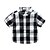 voordelige Jongetjes baby&#039;s kledingsets-Baby Jongens Ruit Katoen Raster Korte Mouw Kledingset Zwart