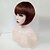cheap Synthetic Trendy Wigs-Synthetic Wig Straight Yaki Straight Yaki Bob With Bangs Wig Dark Brown#2 Synthetic Hair Women&#039;s Red