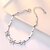 お買い得  ファッションブレスレット-Women&#039;s Cubic Zirconia Chain Bracelet Baht Chain Flower Ladies Sterling Silver Bracelet Jewelry Silver For Wedding Party