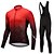 preiswerte Herrenbekleidungs-Sets-FUALRNY® Herren Radtrikot mit Radhose lang Trägern fahrradbekleidung Langarm MTB Mountain Rennrad Winter Grün Purpur Gelb Farbverlauf Fahhrad Sportkleidung Vlies Fleece-Futter Tasche auf der Rückseite