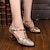cheap Ballroom Shoes &amp; Modern Dance Shoes-Women&#039;s Ballroom Dance Shoes Modern Dance Shoes Line Dance Performance Outdoor Waltz Heel Splicing Paillette Toggle Clasp T-Strap Silver Gold