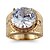 お買い得  Men&#039;s Rings-Knuckle Ring Cubic Zirconia Solitaire Black Gold Zircon Copper Luxury Elegant Fashion 6 7 8 9 10 / Unisex / Engagement Ring