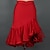 Недорогие Одежда для латинских танцев-Юбки для латинских танцев с оборками, женская юбка из натурального спандекса, ледяного шелка, только юбка