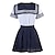 billige Anime-cosplay-Dame Pige Elev / Skole Uniformer skolepiger Elev Cosplay kostume Til Halloween Valentinsdag Maskerade Teenager Voksne Top Nederdel Kostume