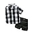 cheap Baby Boys&#039; Clothing Sets-Baby Boys&#039; Check Cotton Lattice Short Sleeves Clothing Set Black