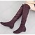 cheap Women&#039;s Boots-Women&#039;s Boots Knee High Boots Daily Solid Colored Knee High Boots Winter Low Heel Round Toe Casual Faux Leather Loafer Black Red Brown