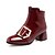 cheap Women&#039;s Boots-Women&#039;s Boots Office &amp; Career Dress Winter Buckle Zipper Chunky Heel Round Toe Riding Boots Fashion Boots Patent Leather Customized Materials Wine Black White