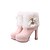 cheap Women&#039;s Boots-Women&#039;s Boots Dress Winter Chunky Heel Round Toe Fashion Boots Nubuck Leatherette Black White Pink